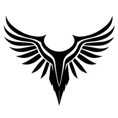 Fototapeta premium The wing tribal graphic is a captivating fusion of feathers and intricate lines, evoking a sense of flight and freedom.