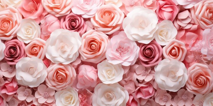 flowers wall background with amazing roses © Cat back G