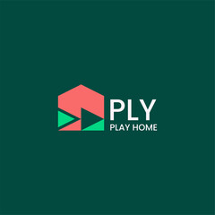 Simple Home and Play Icon Logo Concept. Home Abstact Logo Identity for Branding, Business, Real Estate