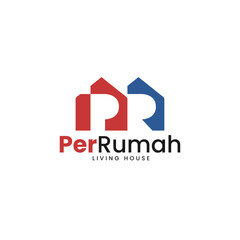 Initials P R in vector for construction, home, real estate, building, property. Minimal trendy professional logo design template