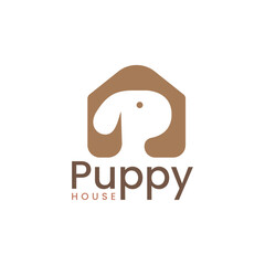 Dog house logo and icon design vector. House and puppy creative logo design