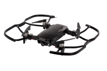 drone in protective louches, isolated on transparent background