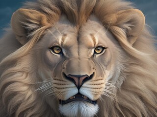The captivating image of a lion's fierce face, showcasing the majesty and power of the king of the jungle