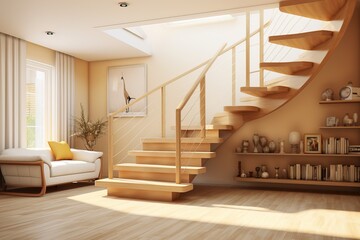 Amazing Interior Design of a Modern and Luxurious Apartment with Wooden Stairs and Beautiful Walls.