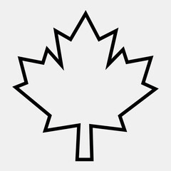 Canadian Maple Leaf outlined isolated vector illustration