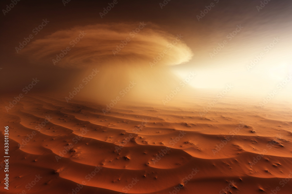 Leinwandbilder a photograph of a swirling dust storm on mars, showcasing the planet's dynamic weather patterns and 