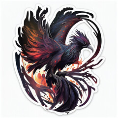 Obraz premium Mystic phoenix sticker. AI Generated