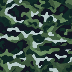 Camouflage seamless pattern. Trendy style camo, repeat print. Vector illustration. Khaki texture, perfect for military army design.
