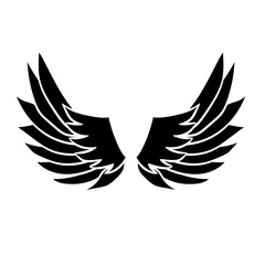 black wings angel vector