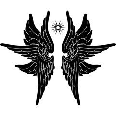 black angel wings illustration