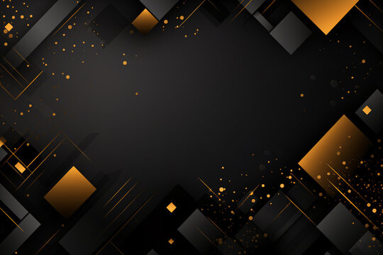 黒色と金色の幾何学模様のアブストラクト背景