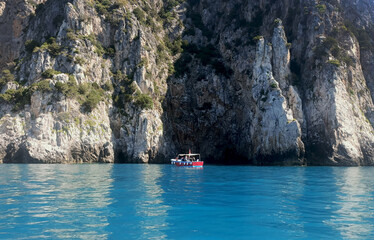 Boat and rock