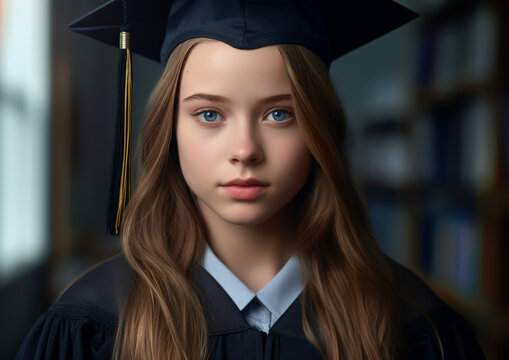Medium shot girl portrait with graduation , world students day images