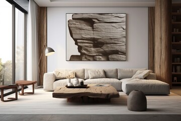 Fantastic Interior Design of a Modern Living Room. Big Sofa