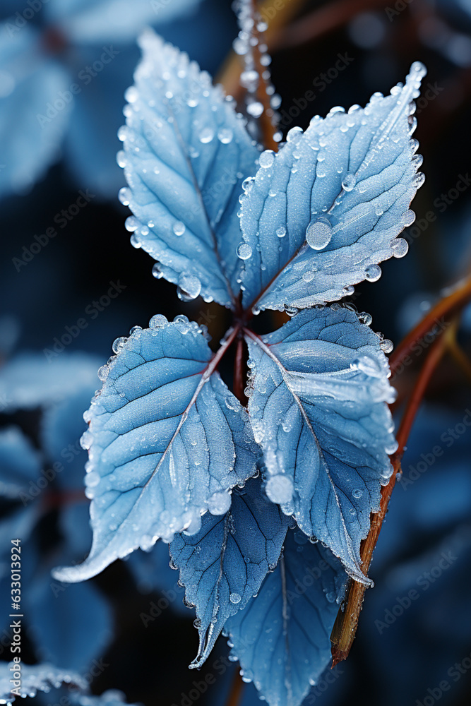 Poster a minimalist composition of frost patterns on a simple surface, highlighting the elegance of nature'