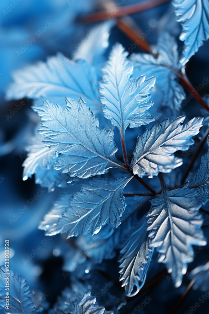 Poster a minimalist composition of frost patterns on a simple surface, highlighting the elegance of nature'