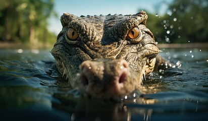 portrait of an alligator - obrazy, fototapety, plakaty