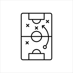 football tactics icon, game success strategy. vector illustration
