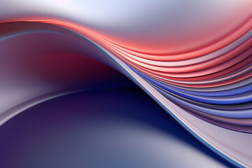 Red and blue color wavy smooth textured surface. Concept of organic shapes. Digital art gradient abstract background.