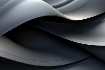 Concept of organic shapes. Dark metal color wavy smooth textured surface. Digital art gradient abstract background.