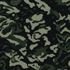 Fototapeta na wymiar Camouflage seamless pattern. Trendy style camo, repeat print. Vector illustration. Khaki texture, perfect for military army design.