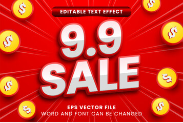 9.9 Shopping day promotion editable text effect