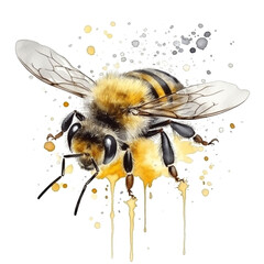 Watercolor Bumblebee Clipart  Bee Summer Clipart  Honeybee Clipart  Honey Jar  Insect Clipart made with AI generative technology