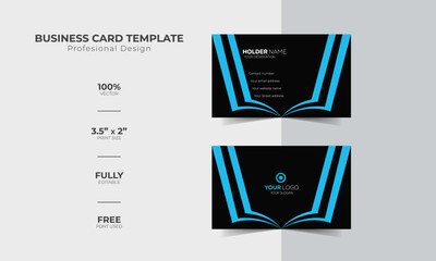 Modern and corporate simple business card design Modern presentation card with company logo Vector business card template Visiting card for business and personal use Vector illustration design