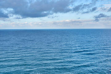 Cold winter ocean and clouds of Pacific ocean.