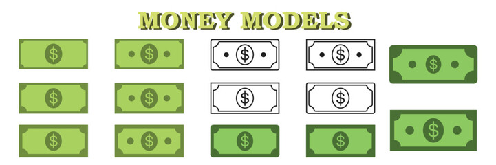 Dollar money set illustration vector.