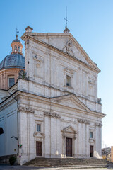 Fototapeta na wymiar Church of San Filippo Neri di Spoleto, 17th century, facade , Spoleto, Umbria, Italy , August 7, 2023