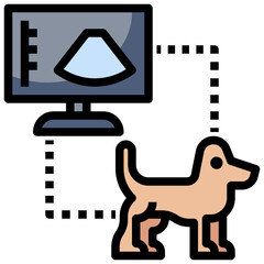 PET ULTASOUND line icon,linear,outline,graphic,illustration