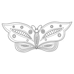 Butterfly hand draw vector design. Wild life black vector illustration on a white background.