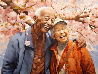 Elderly Japanese couple
