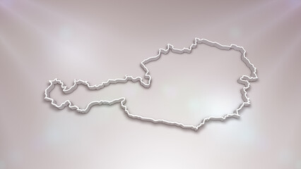 Austria 3D Map on White Background, 
Useful for Politics, Elections, Travel, News and Sports Events
