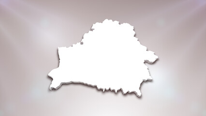 Belarus 3D Map on White Background, 
Useful for Politics, Elections, Travel, News and Sports Events