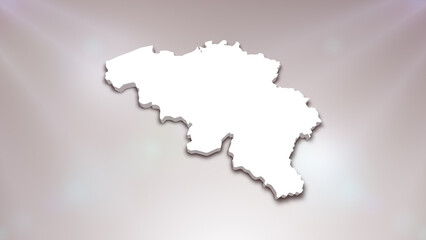 Belgium 3D Map on White Background, 
Useful for Politics, Elections, Travel, News and Sports Events
