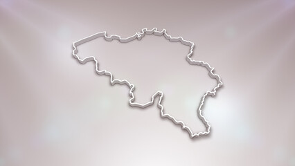 Belgium 3D Map on White Background, 
Useful for Politics, Elections, Travel, News and Sports Events