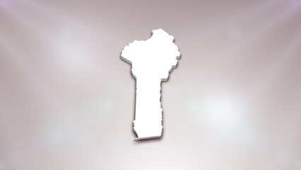 Benin 3D Map on White Background, 
Useful for Politics, Elections, Travel, News and Sports Events
