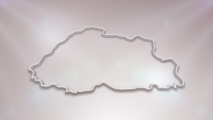 Bhutan 3D Map on White Background, 
Useful for Politics, Elections, Travel, News and Sports Events
