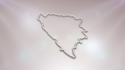Bosnia and Herzegovina 3D Map on White Background, 
Useful for Politics, Elections, Travel, News and Sports Events
