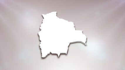 Bolivia 3D Map on White Background, 
Useful for Politics, Elections, Travel, News and Sports Events
