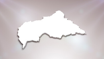 Central African Republic 3D Map on White Background, 
Useful for Politics, Elections, Travel, News and Sports Events
