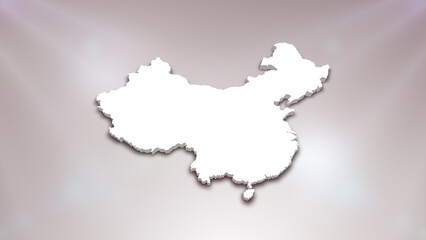 Obraz premium China 3D Map on White Background, Useful for Politics, Elections, Travel, News and Sports Events 