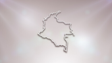 Colombia 3D Map on White Background, 
Useful for Politics, Elections, Travel, News and Sports Events
