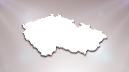 Czech Republic 3D Map on White Background, 
Useful for Politics, Elections, Travel, News and Sports Events
