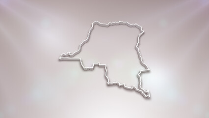 Democratic Republic of the Congo 3D Map on White Background, 
Useful for Politics, Elections, Travel, News and Sports Events
