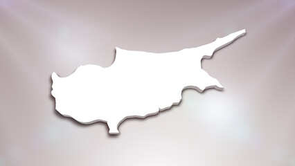 Obraz premium Cyprus 3D Map on White Background, Useful for Politics, Elections, Travel, News and Sports Events 