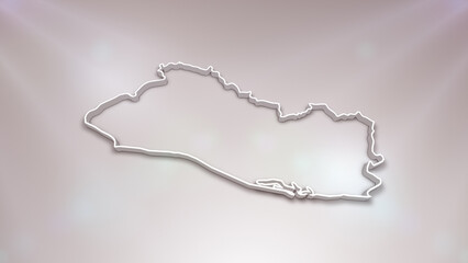 El Salvador 3D Map on White Background, 
Useful for Politics, Elections, Travel, News and Sports Events
