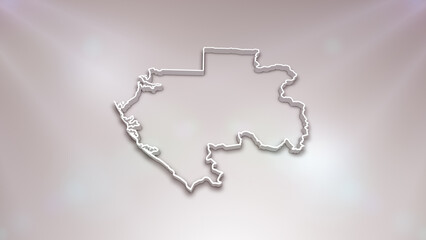 Gabon 3D Map on White Background, 
Useful for Politics, Elections, Travel, News and Sports Events
